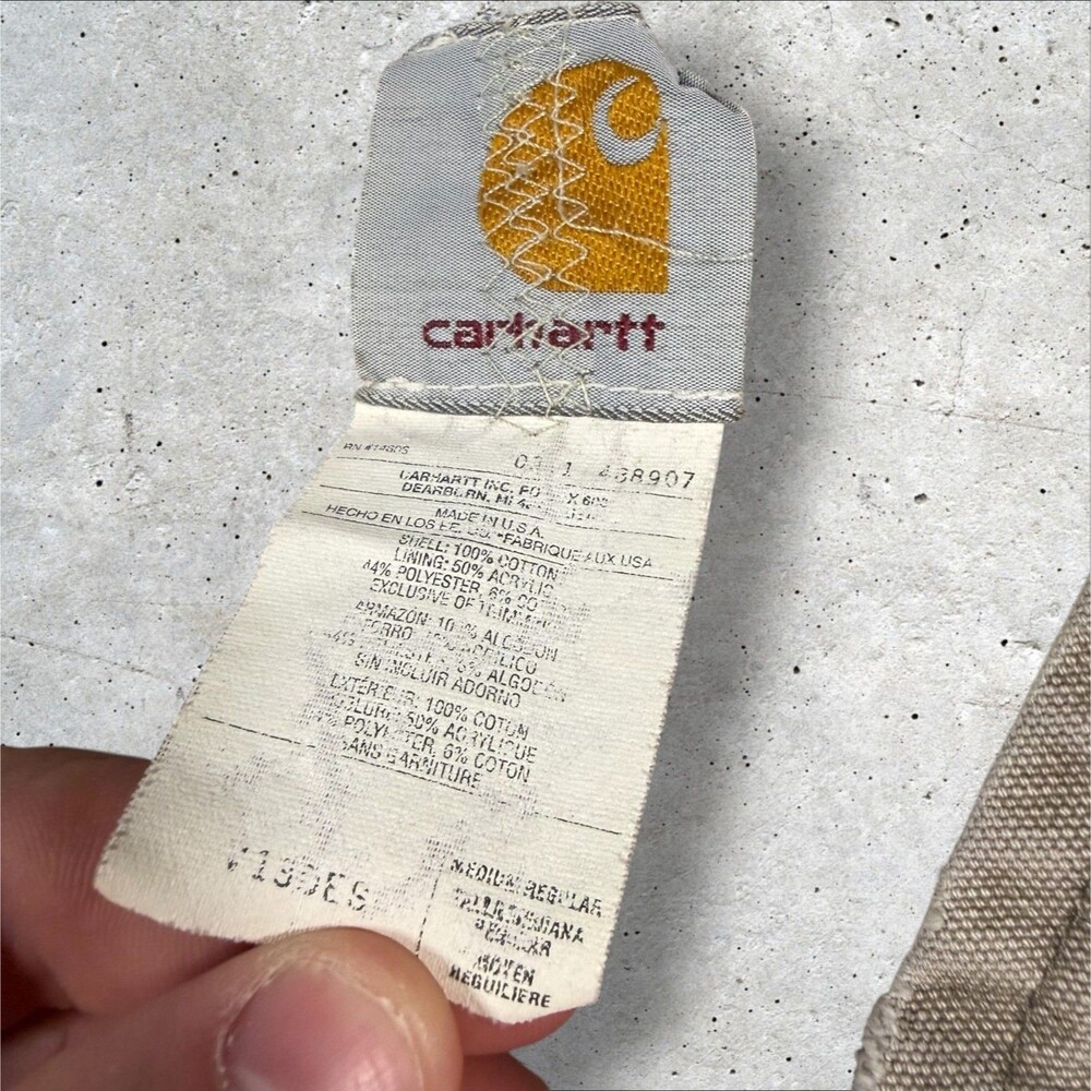 Vintage Carhartt V13 DES Sherpa Lined Canvas Vest Mens Medium Distressed Faded - Picture 8 of 10